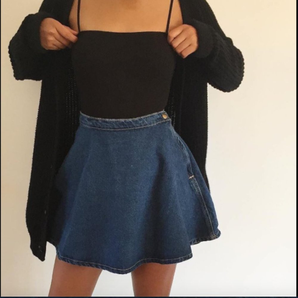 american apparel Denim jean circle skater skirt